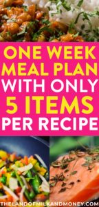 Yum! I can't believe how much meal planning helps me to save money and get my family organized! Especially when these healthy, low calorie, high protein recipes only use 5 ingredients. It's crazy that this meal plan goes for one week - it's so easy as there's no way I'd have time to make a meal plan for 7 days by myself!