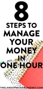 One hour to start to manage my money properly is pretty much NOTHING. I can't wait to sit down with my husband tonight and make sure we're living on a budget - these tips (especially for beginners like us!) make it so quick and easy for us to embrace frugal living and keep saving money! #budget #budgeting #money #frugal #savemoney #save #money #cash #personalfinance #financialfreedom #finances #debt #hacks #ideas