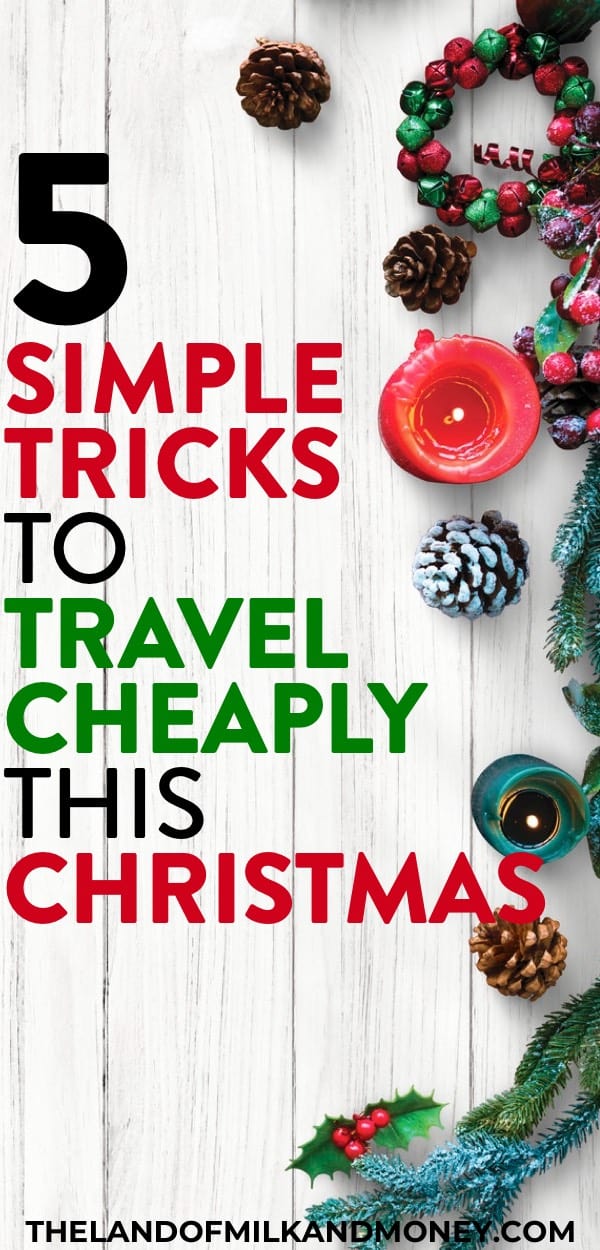 These cheap Christmas travel ideas are great money saving tips for the holidays. Trying to do Christmas on a budget can be super hard but seeing how to do a frugal Christmas with things like this is amazing to help me save money and embrace frugal living, even when trying to get to my dream destinations these holidays! #christmas #holidays #frugal #savemoney