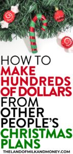 I never would have thought of ways to make money over the holidays but seeing how to earn extra money is so good when I'm trying to have a frugal Christmas on a budget! Seeing how to make money from home as a Christmas side hustle is fantastic - and will go a long way to helping me pay for the Christmas traditions in our family! #christmas #holidays #makemoney #sidehustle